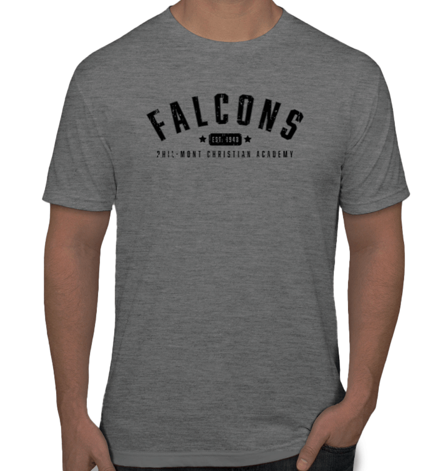 Gray/Black Falcon TShirt PhilMont Christian Academy