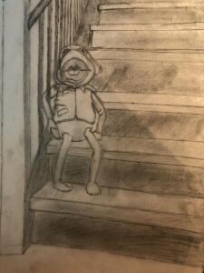 Hannah W Sketchbook Assignment- A Figure on the Stairs