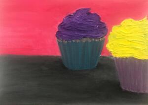 Jade K Impasto Cupcake Painting