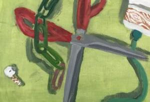 Jade K Scissor Painting