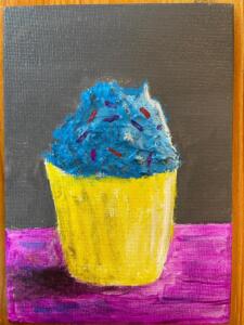 Jeremy F Cupcake Impasto Painting