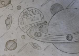 Loren F Space Race Drawing